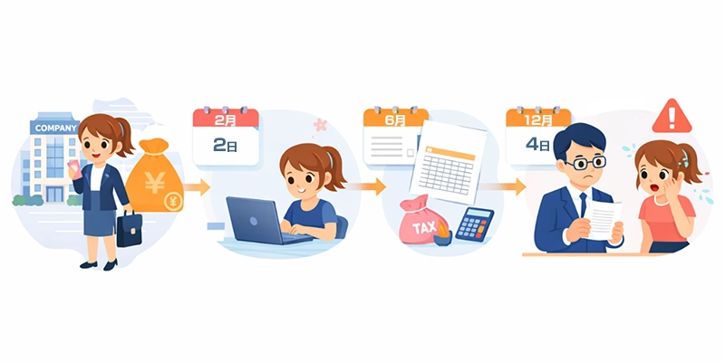 会社にばれる流れ